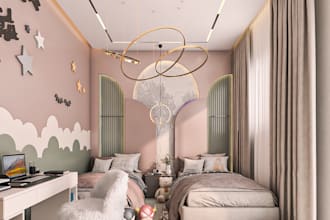 do kids bedroom interior design with 3ds max rendering