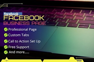 create, optimize and manage  facebook business page setup