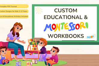 design custom educational and montessori workbooks for children