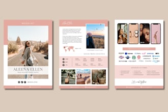 design media kit, press kit, rate card for influencer