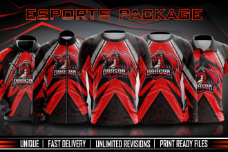 design an esports jersey, hoodie, jacket etc