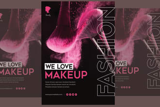 design elegant, professional, beauty, salon, makeup, spa, fashion and gym flyer