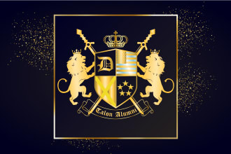 design customized and luxury family crest heraldic or coat of arms logo