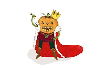 design a king pumpkin logo for childrens adventure product