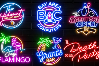 design a unique neon logo, sign, text or icon in 5 hours