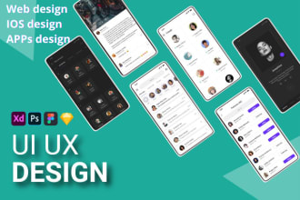 design UI UX for website, IOS, android app, mobile web wireframes in adobe xd