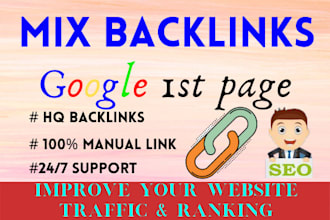 create 300 SEO mixed backlinks on high da sites