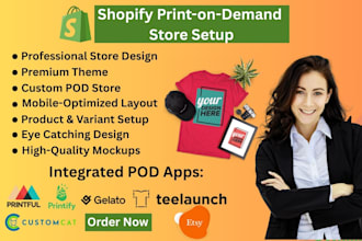 design a premium shopify pod store or website