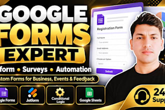 create professional google forms, jotform surveys and online forms