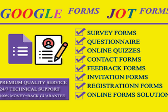 build perfect google form, jotform, online form sheets, and docs