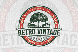 create a unique and awesome retro vintage hand drawn logo design