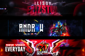 design unique youtube banner or channel art