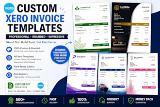 create custom xero invoice templates, quotes, po, branding