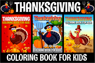 create thanksgiving coloring book cover for toddler children