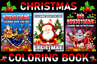 do christmas coloring book cover for toddler children kids