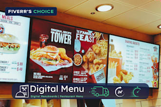 design a professional animated digital menu