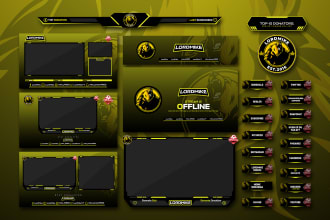 design professional twitch overlay, panels, alerts, banners