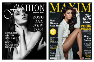 design magazine cover and ads within 24 hour