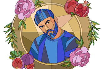 create a colourful mosaic portrait or illustration for you