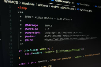 develop hook, module or addon for whmcs