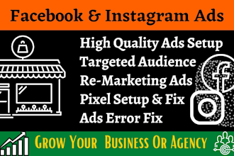 setup and optimize shopify facebook ads campaign and instagram ads