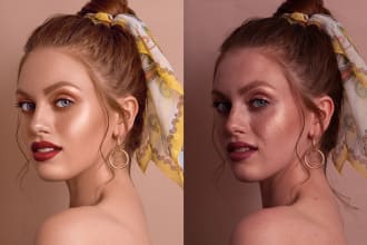 do model retouch and skin color correction