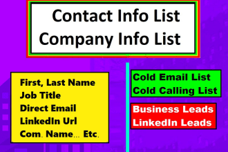 do 10k b2b lead gen, targeted business leads and prospect email list building