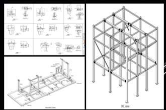 make ga and detailed shop drawing of steel structure