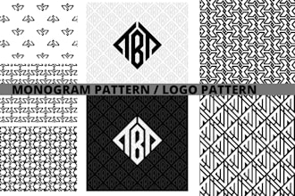 design logo initials  seamless luxury monogram patterns