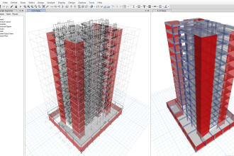 do structural analysis, design and detailing work using etabs