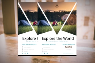 design a3, a4, a5, a6 sizes  travel flyer or poster
