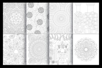 create floral flower adult coloring book pages