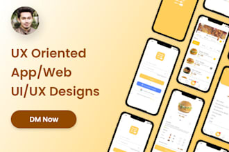 do UX oriented UI UX design for app or web on xd