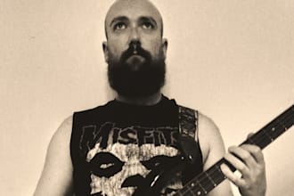 record black, death and doom metal bass guitar