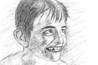 create scribble art portrait of your photo