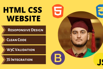 create clean and responsive website using html css bootstrap