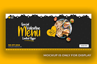 design your restaurant facebook, instagram cover banner
