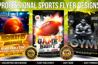 design sports, basketball, football, fitness, gym, event flyer or poster