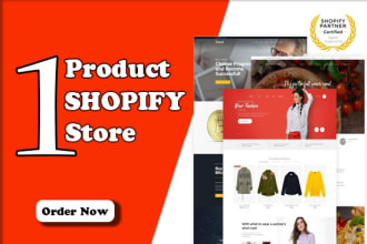 create branded one product shopify dropshipping store