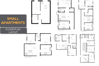 draft apartment floor plans with furniture layout