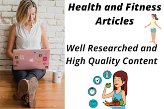write health and fitness article or blog