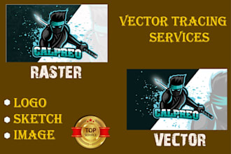 trace, vectorize, redraw logo or convert image to vector