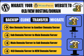backup, transfer website from one to another domain or host