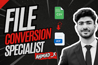 convert excel or CSV to vcard or vcf vice versa in minutes