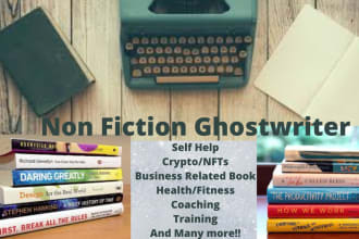 skillfully ghostwrite and rewrite 30,000 words, ebook writer, non fiction ebooks