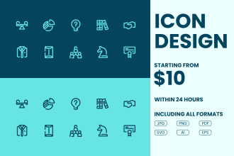 design modern flat line icons set for websites and apps