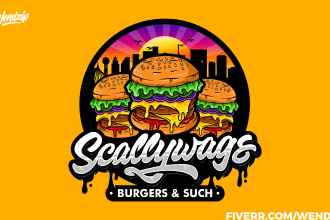 create a hand drawn logo design for food, restaurant, cafe