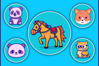draw cute meme animal character for crypto coin token logo and children book