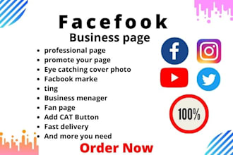 do facebook business page or fan page creation, cover design