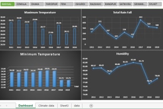 design excel dashboard, charts, graphs and do pivot analysis